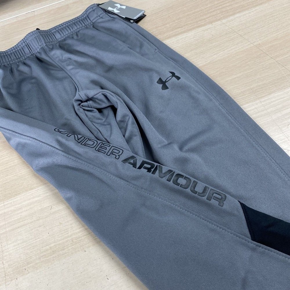 UNDER ARMOUR Boys Brawler 2.0 Training Pants Graphite Grey & Black, Youth Small